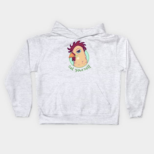 Eat Yourself [Chicken] Kids Hoodie by grumpykitten